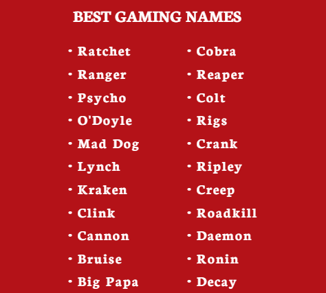 Gaming Nickname